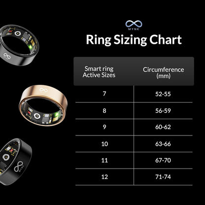 MYNK Alpha Smart Ring | Lightweight Stainless Steel | Sleep, Stress, HRV, BP, Blood Oxygen, Step & Calorie Count | IP68 Waterproof Ring | Samsung & Apple Health Compatible