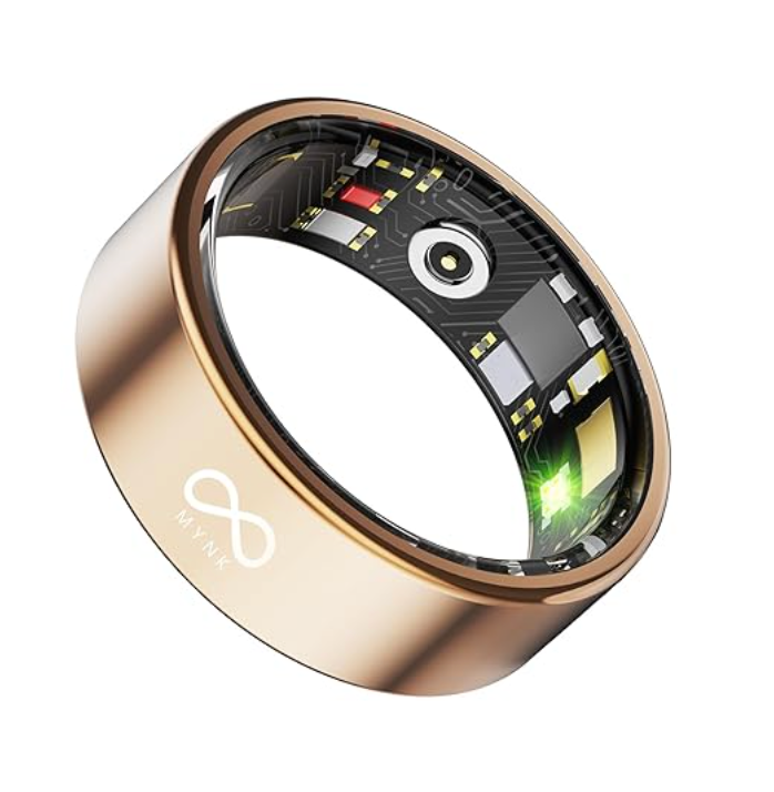 MYNK Alpha Smart Ring | Lightweight Stainless Steel | Sleep, Stress, HRV, BP, Blood Oxygen, Step & Calorie Count | IP68 Waterproof Ring | Samsung & Apple Health Compatible