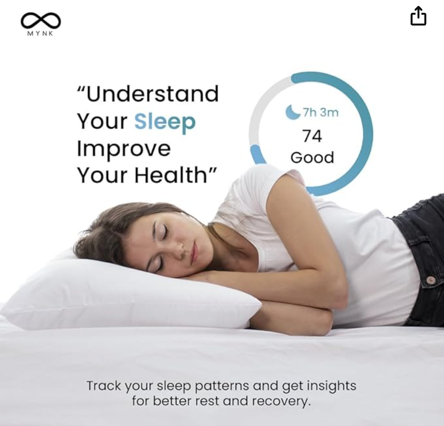 MYNK Alpha Smart Ring | Lightweight Stainless Steel | Sleep, Stress, HRV, BP, Blood Oxygen, Step & Calorie Count | IP68 Waterproof Ring | Samsung & Apple Health Compatible