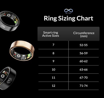 MYNK Alpha Smart Ring | Lightweight Stainless Steel | Sleep, Stress, HRV, BP, Blood Oxygen, Step & Calorie Count | IP68 Waterproof Ring | Samsung & Apple Health Compatible